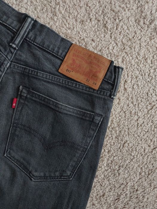 Jeansy Levi's 511 W32 L34 Grey Szare Elastyczne jeansy Basic
