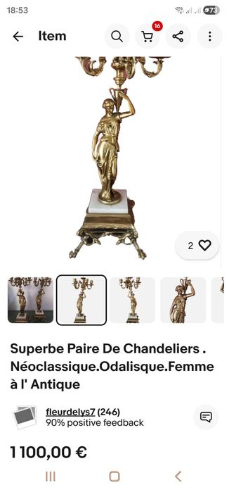 Neoclassical Bronze Candelabrum436769054954639363