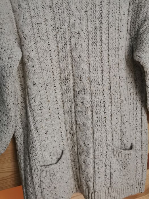 Papaya kremowy sweter z wzorkami XL