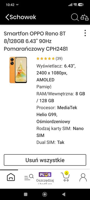 OPPO reno8 T. 8GB ram/128 pamięci