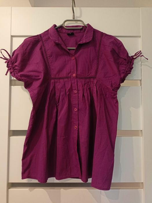 Bluzka koszula z krótkim rękawem rozm.S