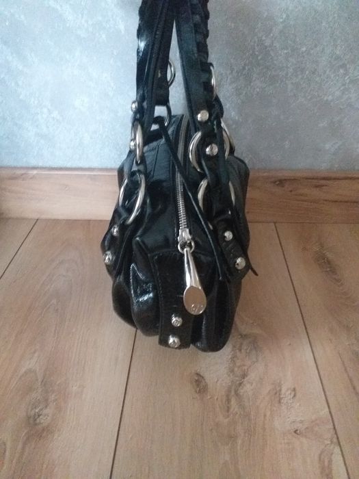 FRANCESCO BIASIA MAŁA oryginalna skóra naturalna lakierowana torebka