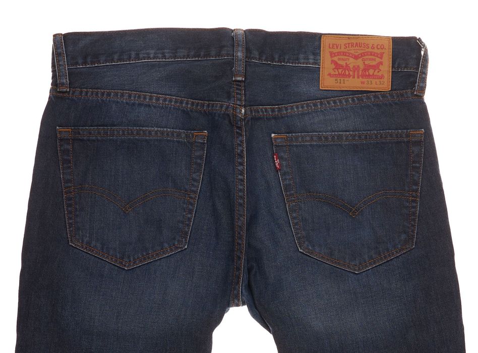 Spodnie Levis 511 Slim W33 L32 Męskie Tapered Blue Denim Stretch