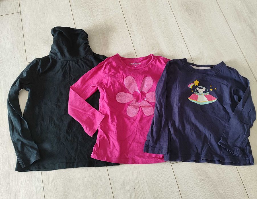 Komplet 3 koszulki/bluzki z długim rękawem w tym golf