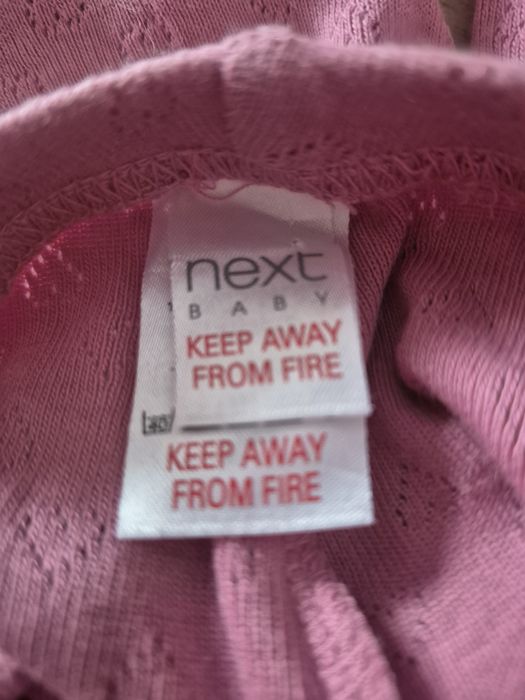 Next legginsy niemowlęce różowe ażur serduszka guziki 62