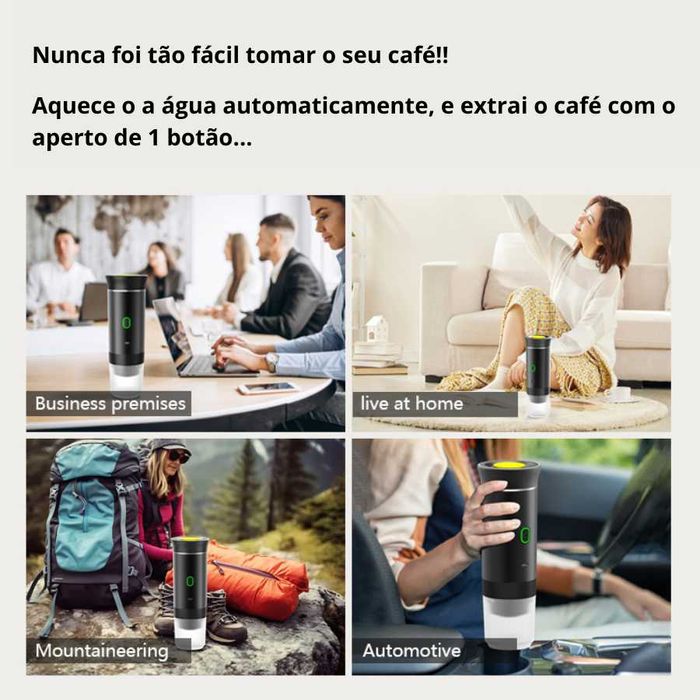 Máquina de Café Portátil – Bateria (Dolce Gusto/Nespresso/Café em pó)