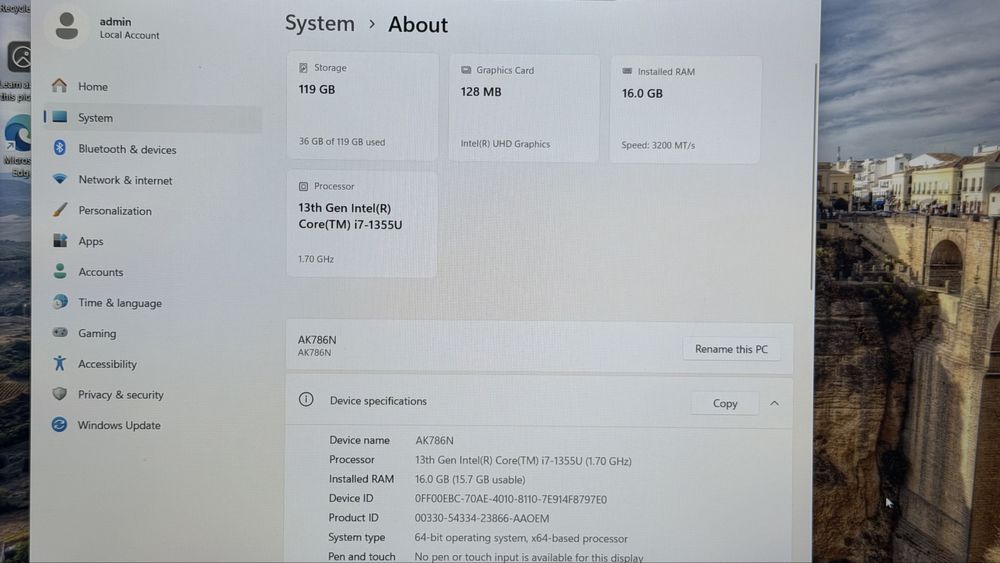 Ноутбук i7-1355u