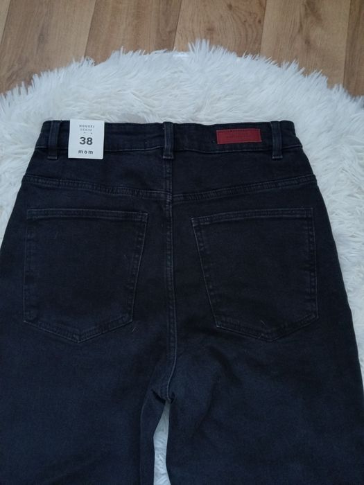 Czarne jeansy czarne M mom jeans M