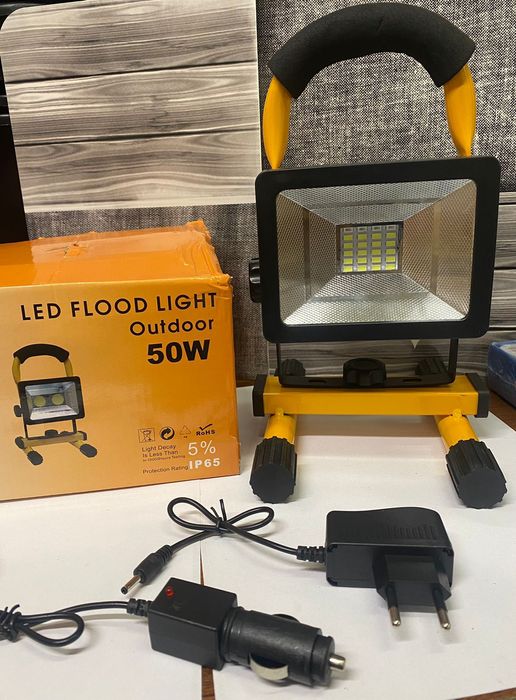 Halogen led akumulatorowy przenośny ogród 50w