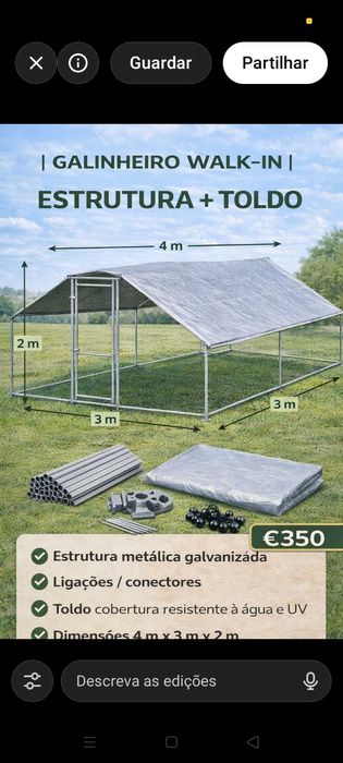 Galinheiro Estrutura. 350€. Oportunidades