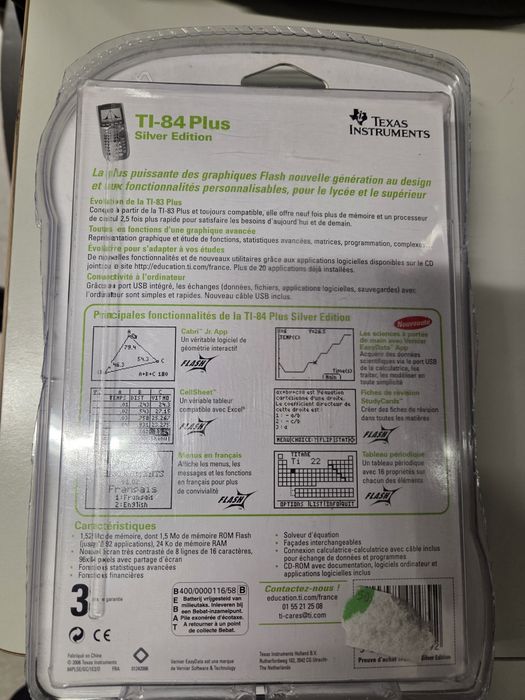 Calculadora gráfica Texas TI84 Plus Silver Edition - NOVA