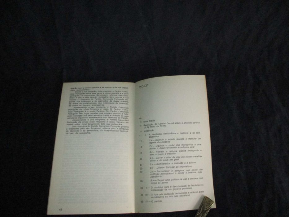 Livro PCP Programa do Partido Comunista Português 1974