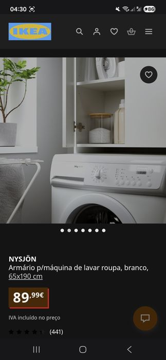 Armário para Máquina de Lavar Roupa (IKEA NYSJÖN)