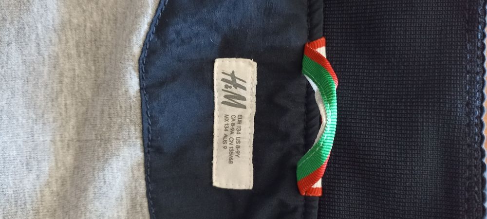 Casaco bomber azul da H&M usado uma vez ,8-9 anos
