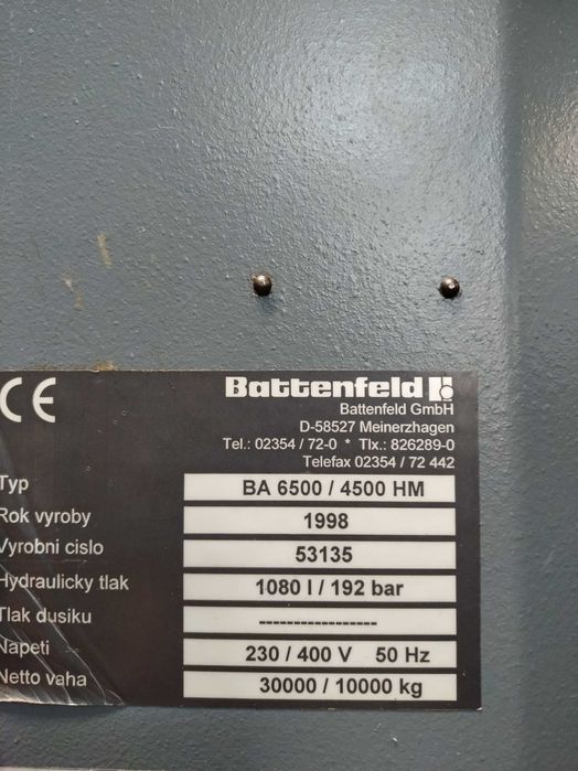 Wtryskarka - BATTENFELD BA 6500/4500