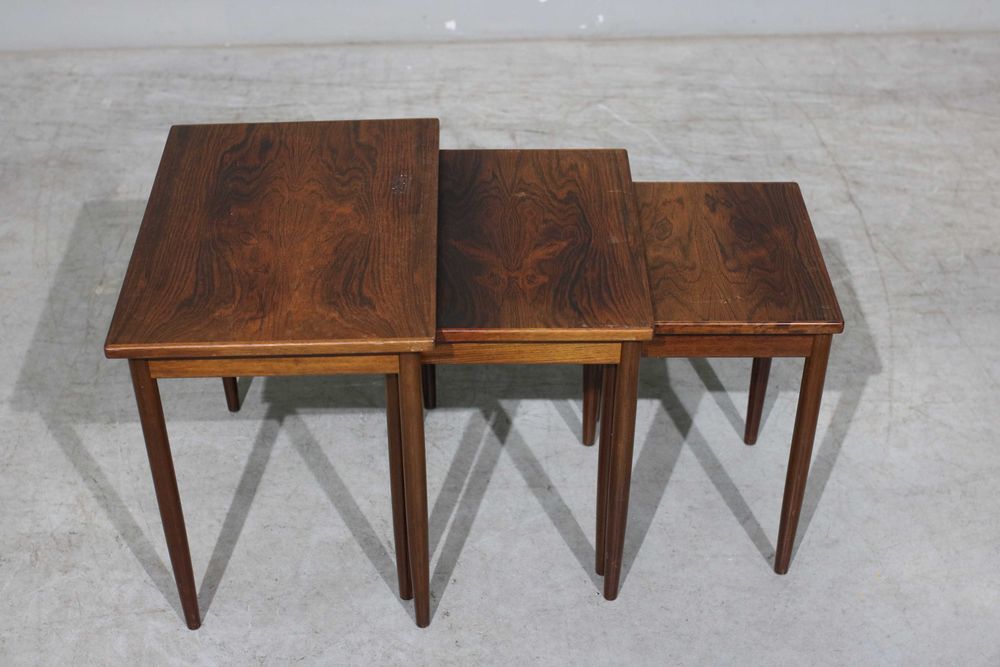 Conjunto de 3 mesinhas dinamarquesas em pau santo