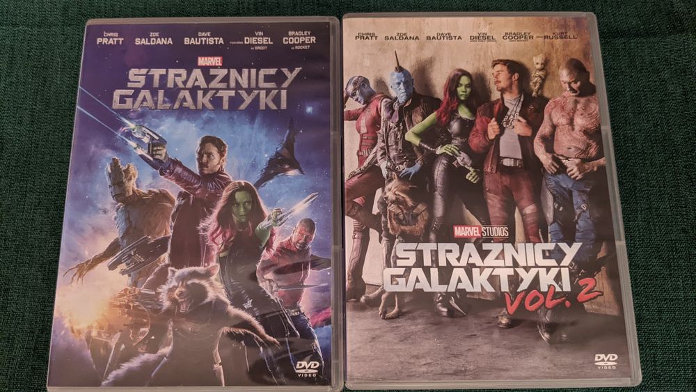 2 filmy DVD Strażnicy Galaktyki i Strażnicy Galaktyki vol. 2. Marvel- zestaw.
