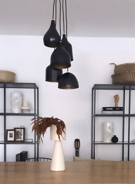 Candeeiro da Area preto - Conjunto de 5