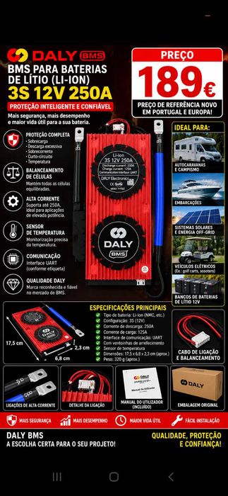 BMS Para baterias lítio  Oportunidade