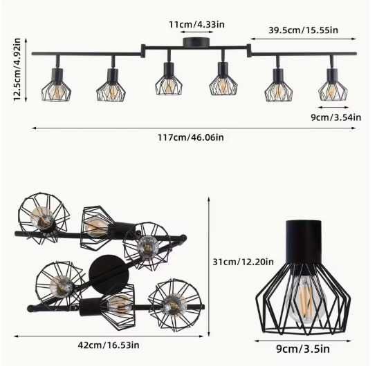 Foco de teto LED com 6 lâmpadas, Foco de teto E14. Novo, em embalagem