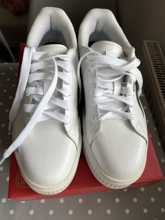 sneakersy Puma na platformie, biało-czarne, rozmiar 38