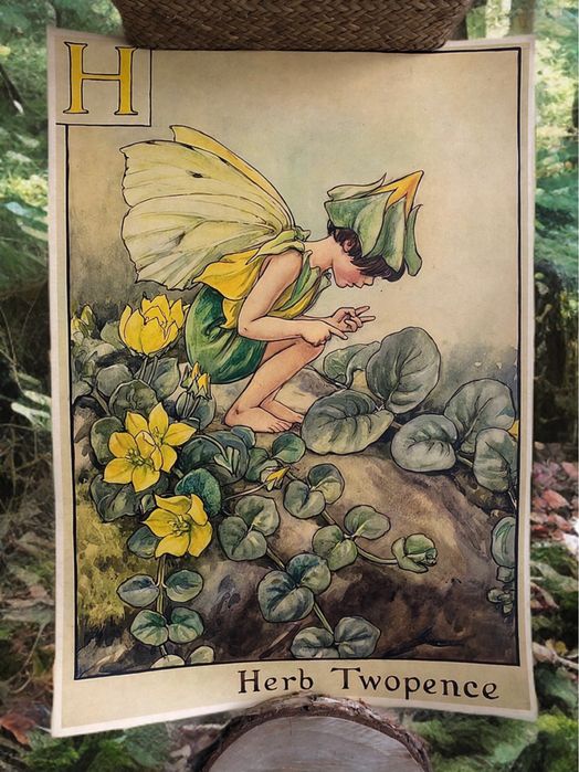 Retro Vintage - Flower Fairy/Harajuku Art - plakat papierowy (A3)