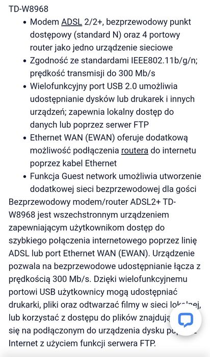 Modem router TP-LINK TD-W8968