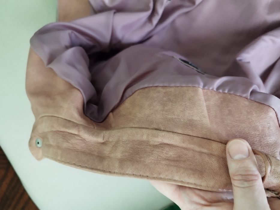 Skórzana kurtka M różowa