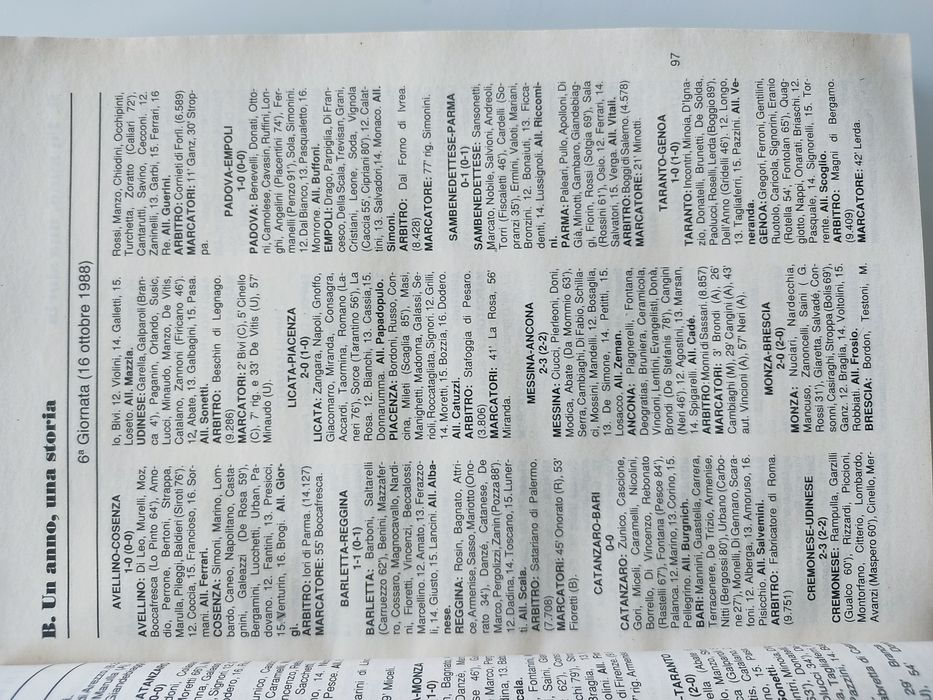 Livro  italiano Anno calcio 1989