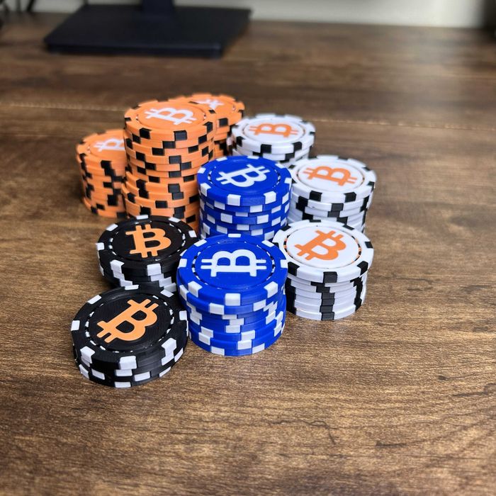 Zestaw 100 żetonów pokerowych Bitcoin z pojemnikiem – kryptowaluty BTC  Warszawa Mokotów • OLX.pl