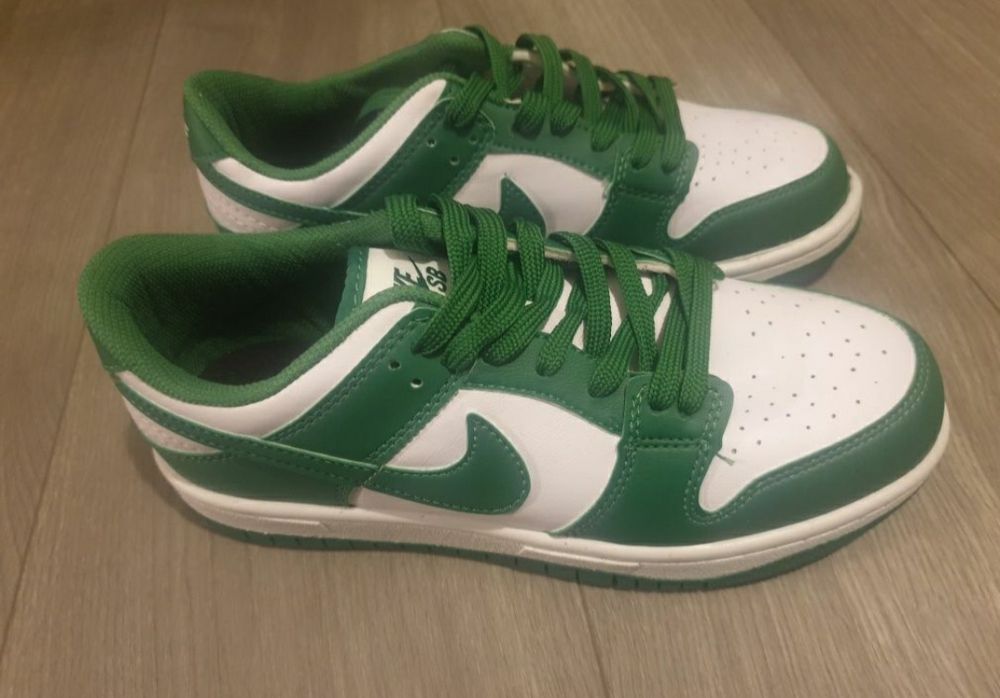 Buty wiązane sportowe NIKE Dunk zielone białe