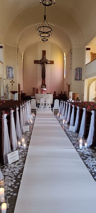 Weselne, ślubne, kościoła, Dekoracje ślubne, dekoracja kościoła