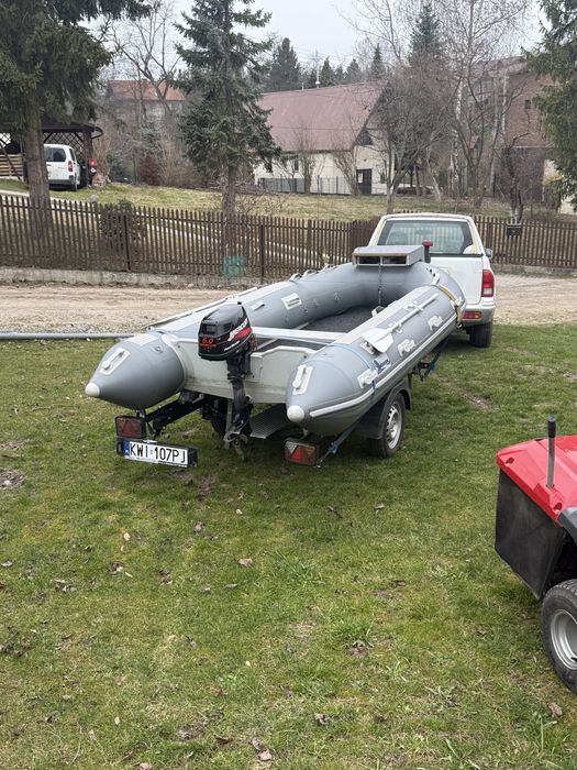 Ponton Proscan Marine Kraken 400, mercury 5hp, przyczepa Lorries