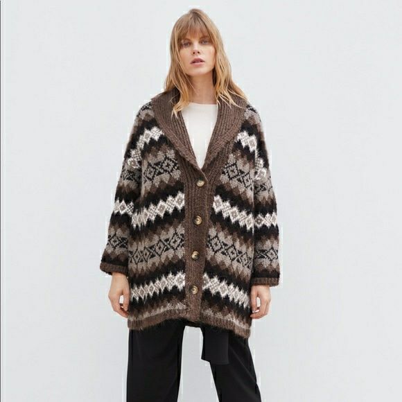 Натуральний Оверсайc Кардиган Zara