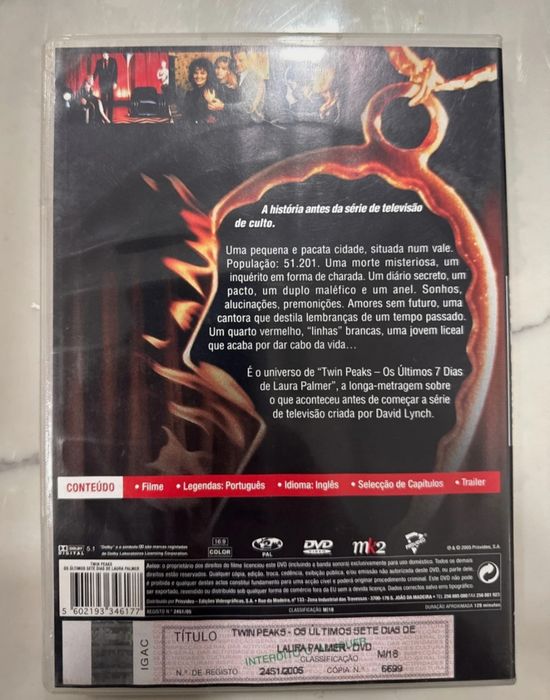 DVD twins peaks os últimos sete dias de Laura palmer