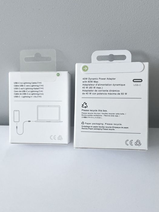 Ładowarka 40W iPhone z Kablem Lightning USB-C 1m - Zestaw do iPhone