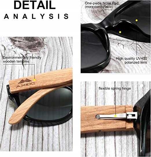 Bambusowe drewniane okulary przeciwsłoneczne Amexi UV400 nr69