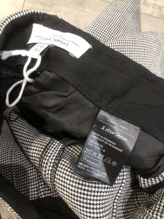 Szwedy XS welna grube na zime & Other Stories pepitka