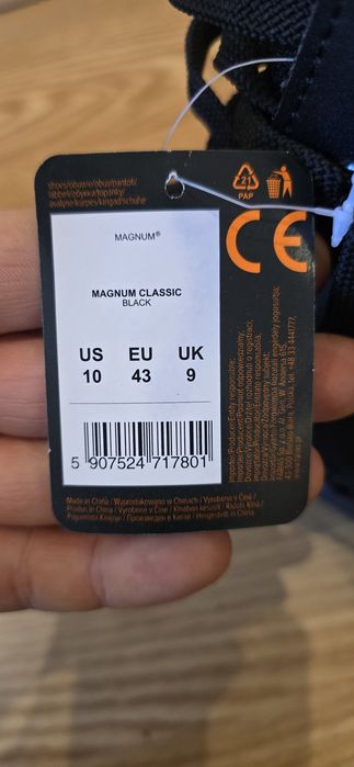 Buty taktyczne magnum classic black 43 wojskowe