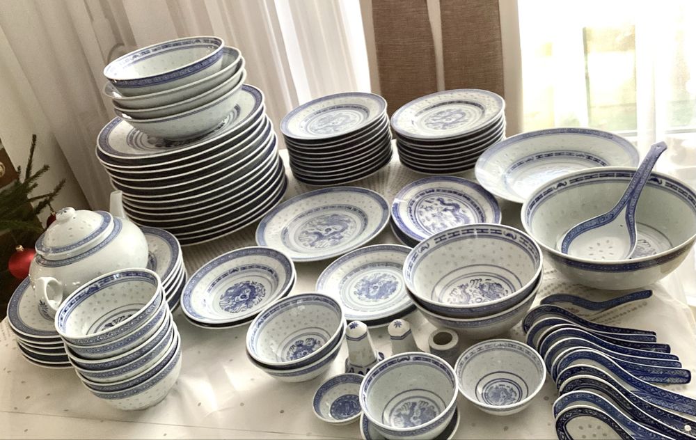 Chińska porcelana ryżowa zestaw obiadowy