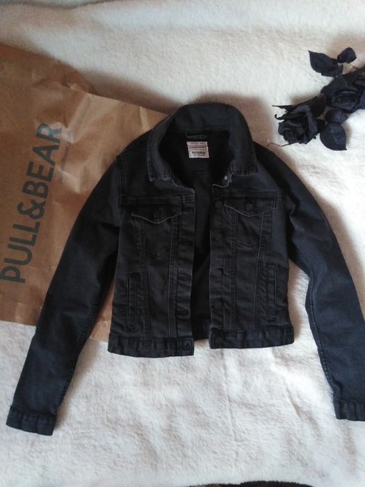 Szara kurtka jeansowa Pull&Bear