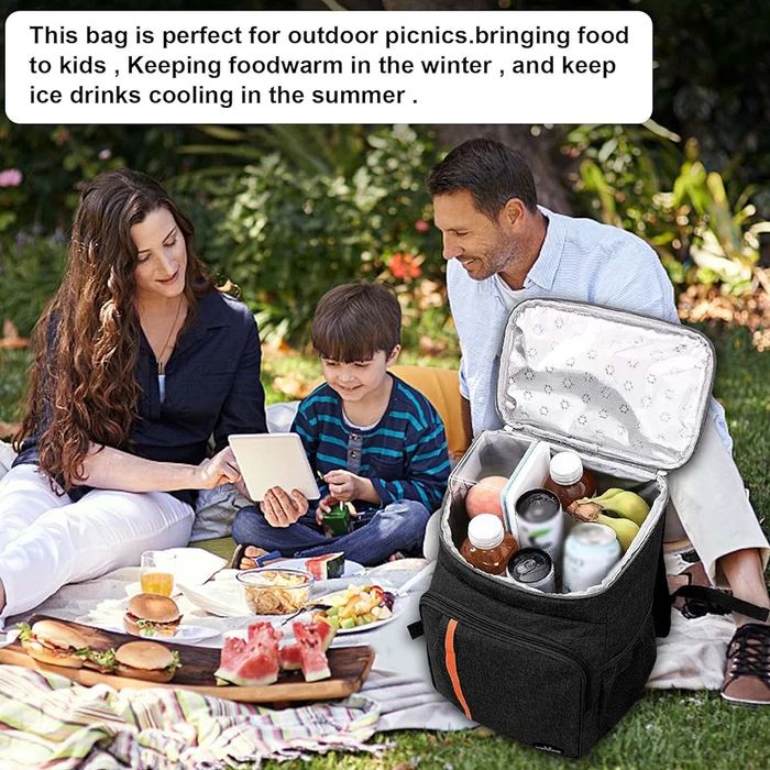 Mochila isotérmica térmica 23L [preto/cinza/azul] NOVO - ENVIO GRÁTIS