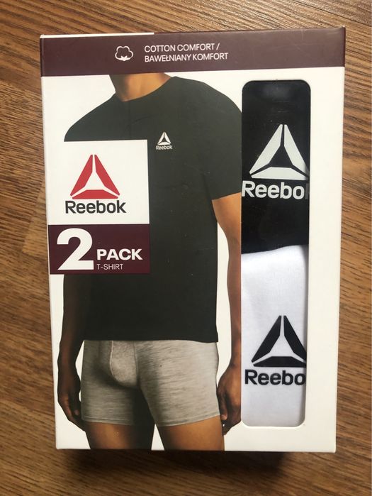 Reebok koszulka męska  t-shirt 2 szt XL czarna biała sportowe nowe