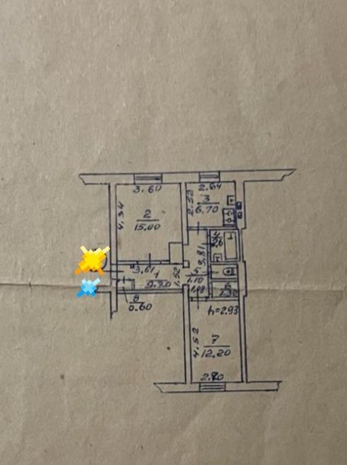 Продам 2 ком, Сталинка, Центр, Мебель, Техника