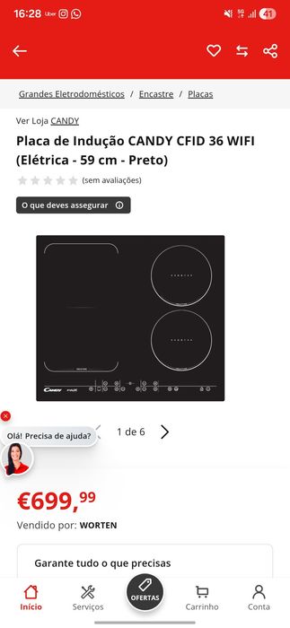 Placa de Indução Candy CFID36