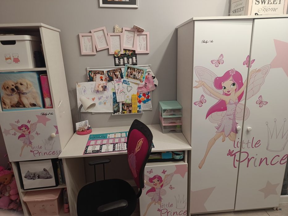 Piękny zestaw mebli dla dziewczynki 6 częściowy