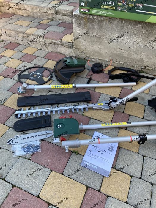 Акумуляторний сучкоріз, тример інструмент Parkside PGKGA 40-Li B2 4в1