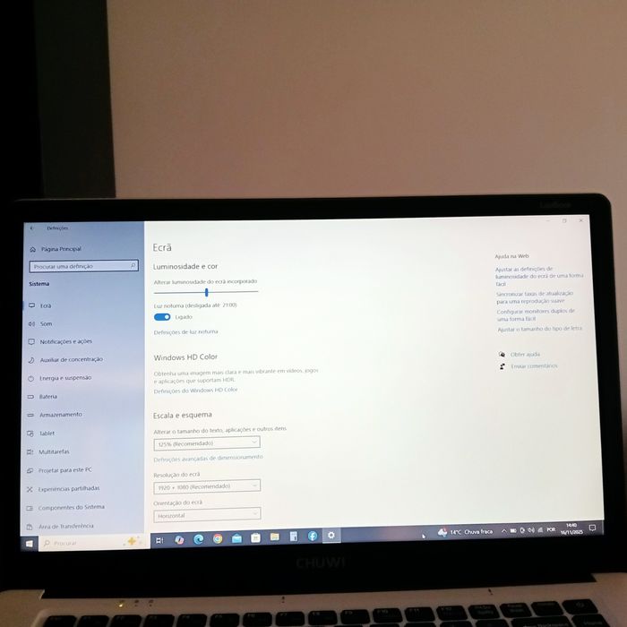 Laptop Chuwi  branco como novo + Acessórios novos
