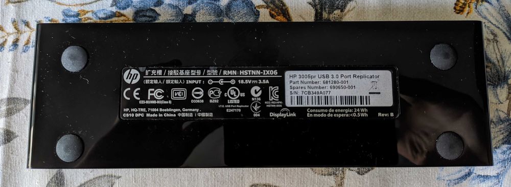 HP 3005pr Docking Station USB3 Port Replicator64283900331778122