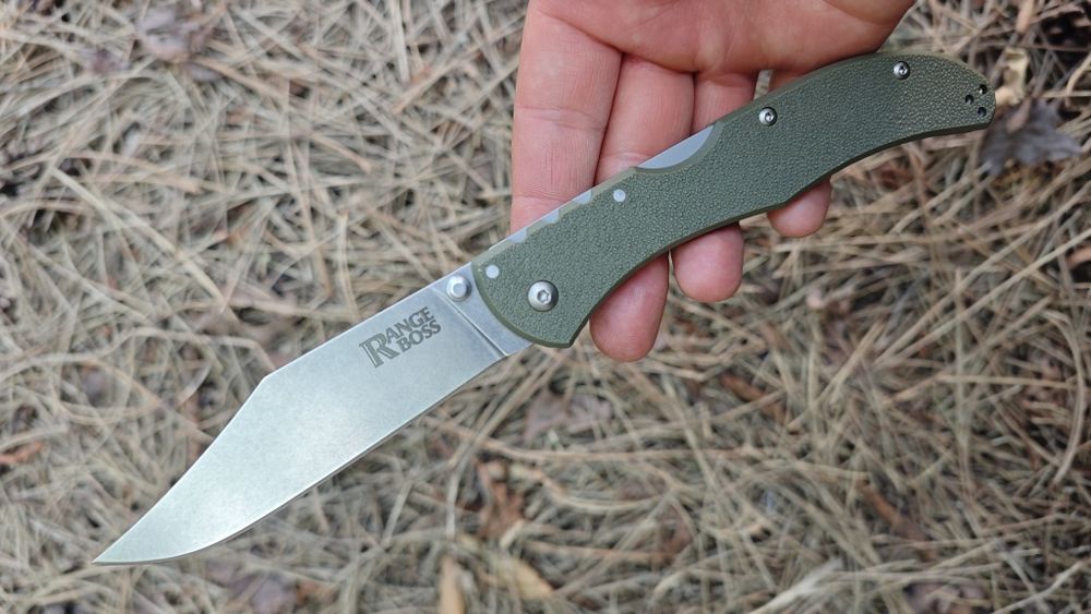Cold Steel Range Boss OD Green (20KR7) складний тонкий ергономічний ніж на щодень, якісні матеріали, відміна якість і збірка , замок Tri-Ad lock